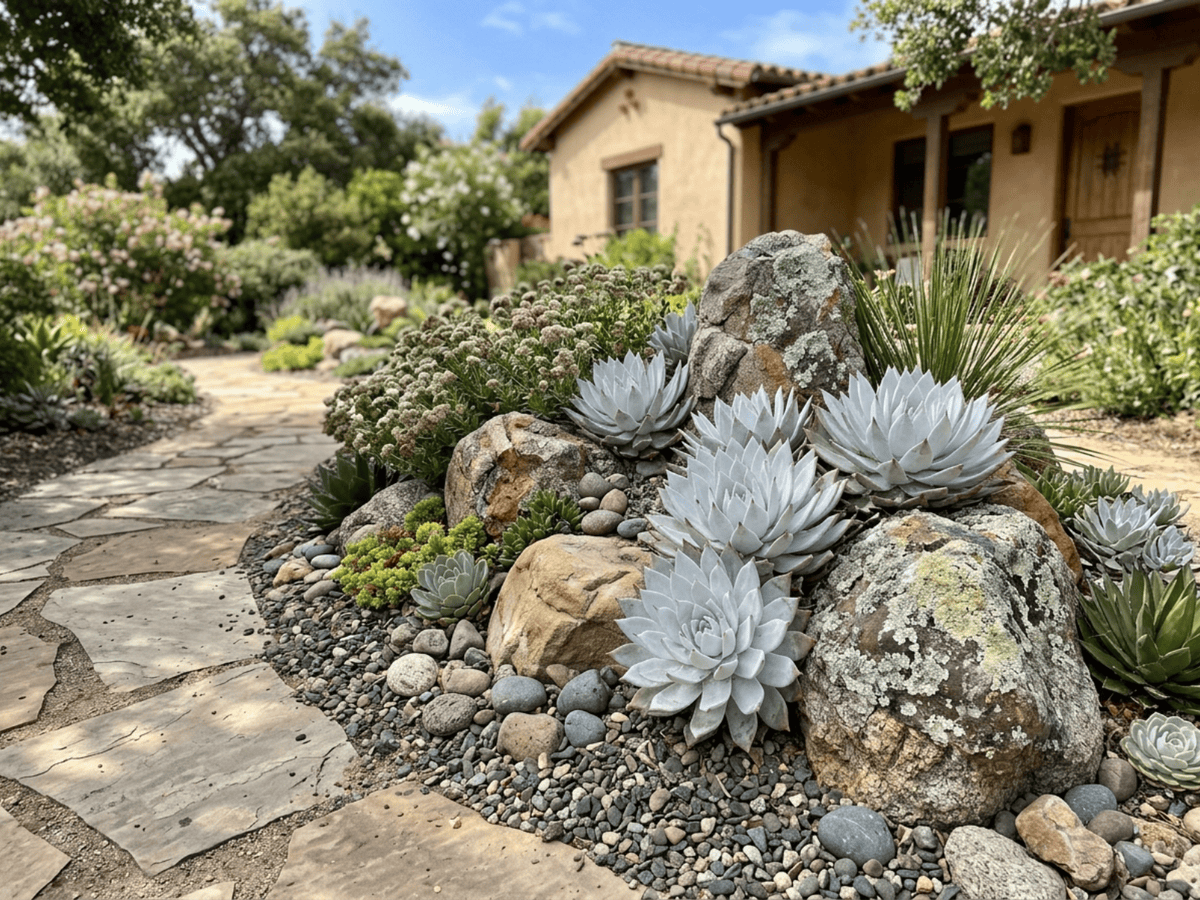 Dudleya farinosa in giardino