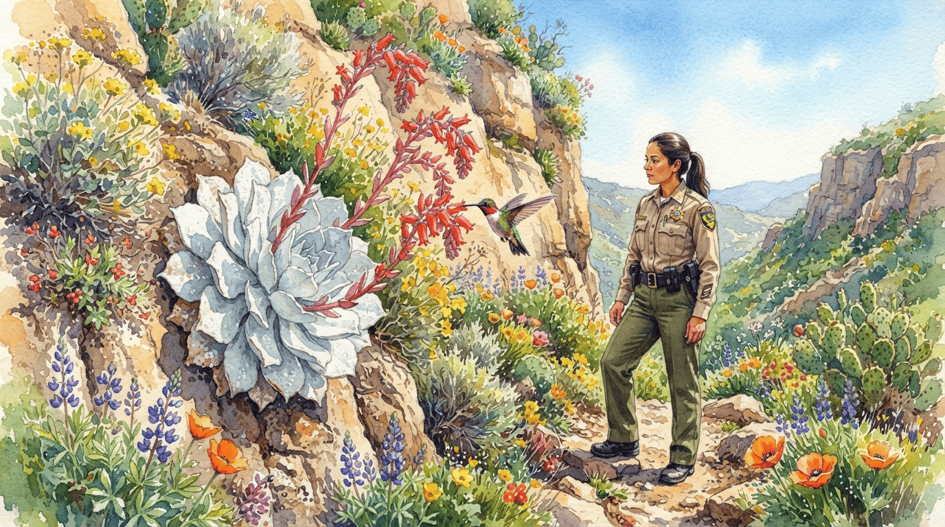 Scena storica illustrata per Dudleya farinosa