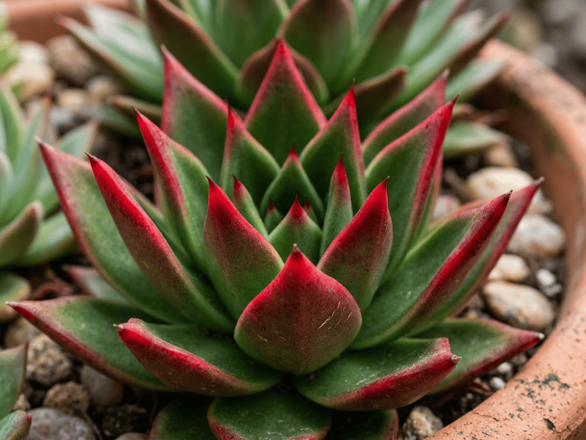 Echeveria — primo piano di foglie e fiori
