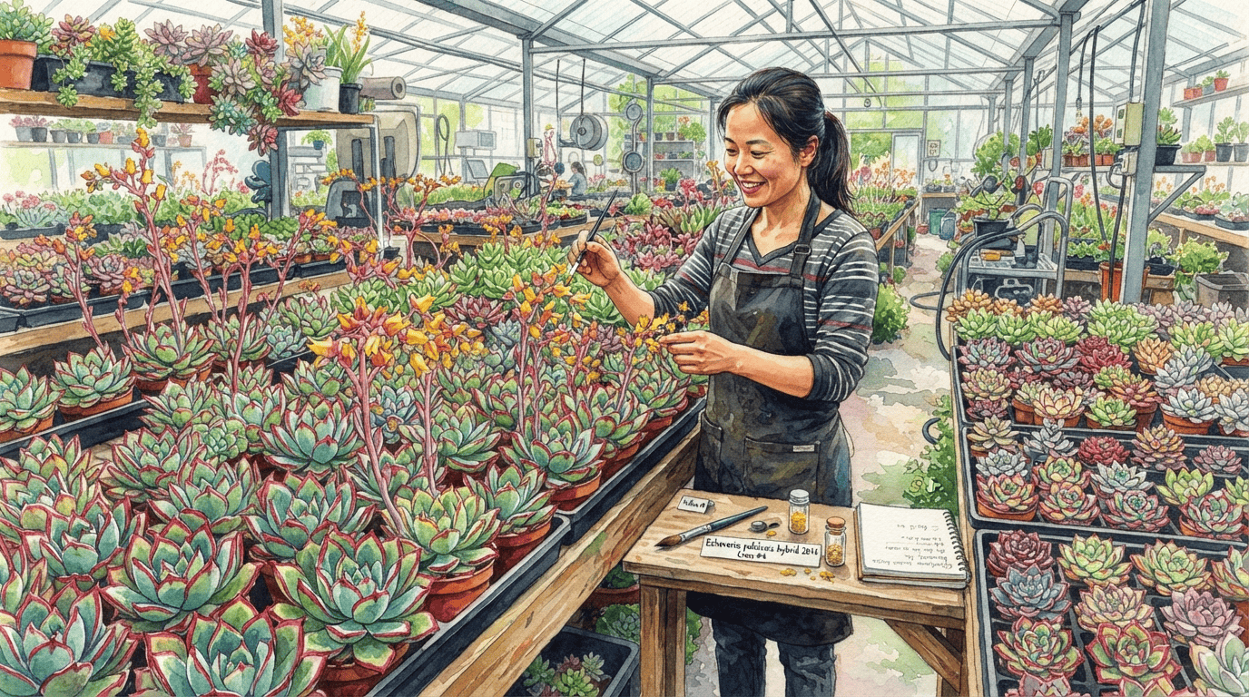 Illustrated historical scene for Pulido's Echeveria