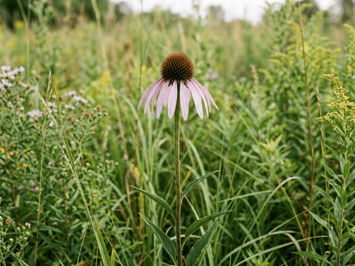 Pale Purple Coneflower (Echinacea pallida), whole plant