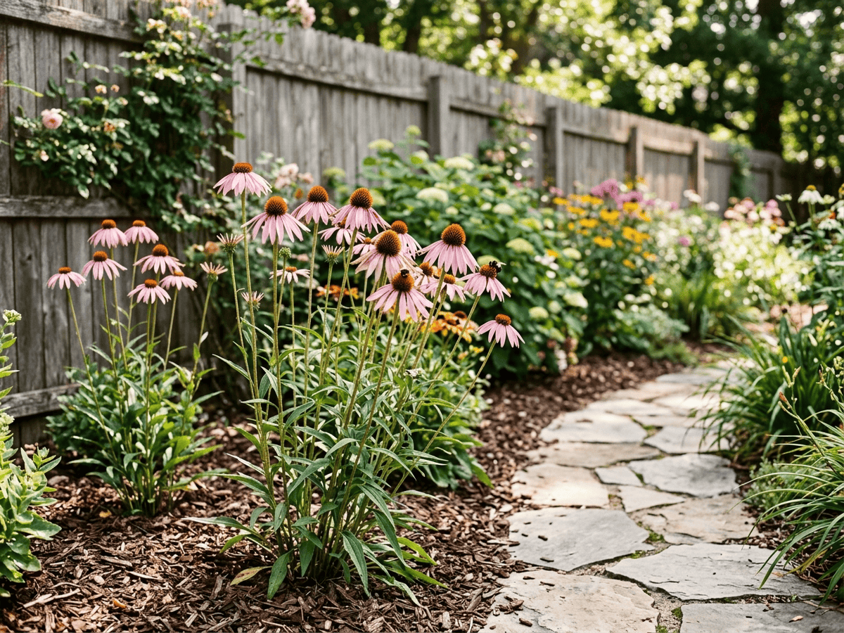 Pale Purple Coneflower in a garden setting