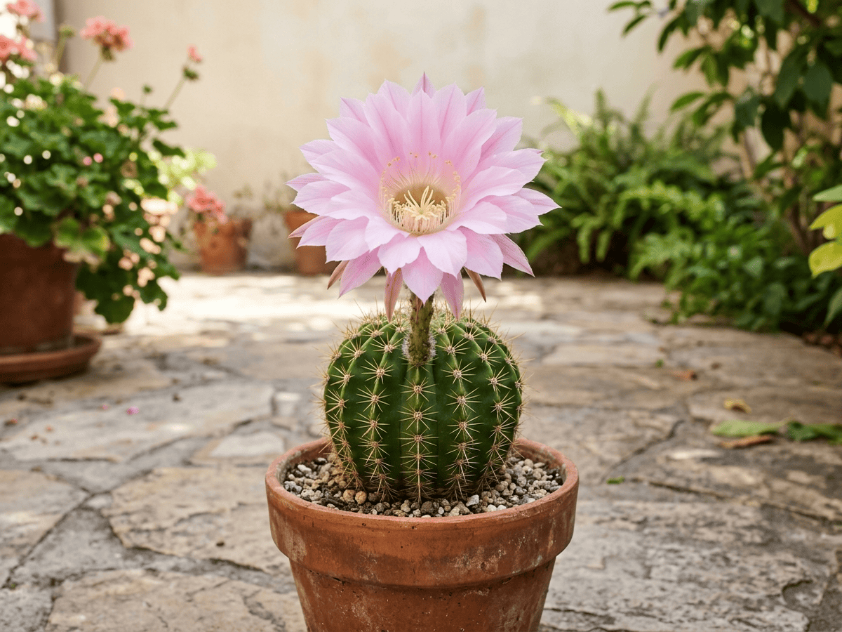 Cacto erizo sudamericano (Echinopsis oxygona), planta completa
