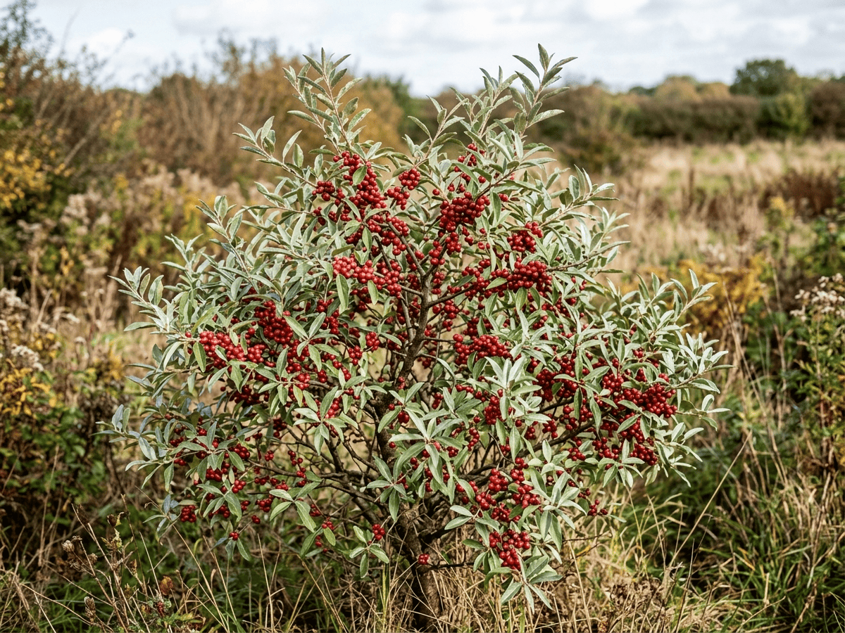 Olivagno (Elaeagnus umbellata), pianta intera