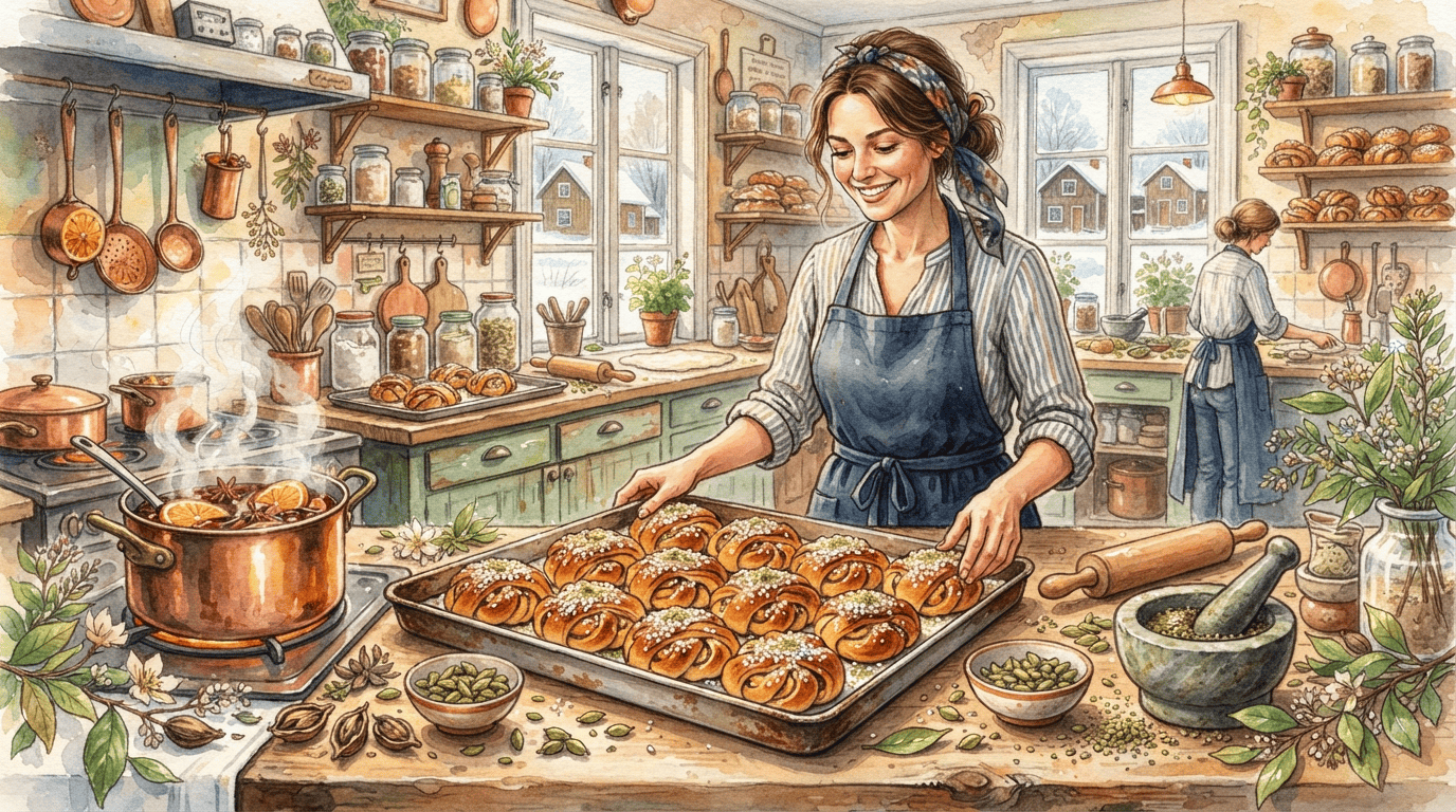 Illustrated historical scene for Green Cardamom