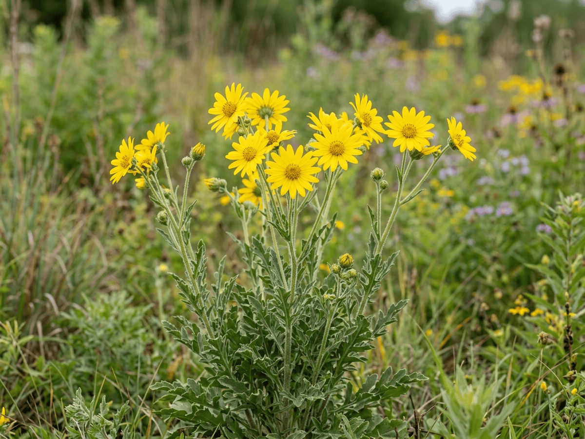 Engelmann Daisy (Engelmannia peristenia), whole plant