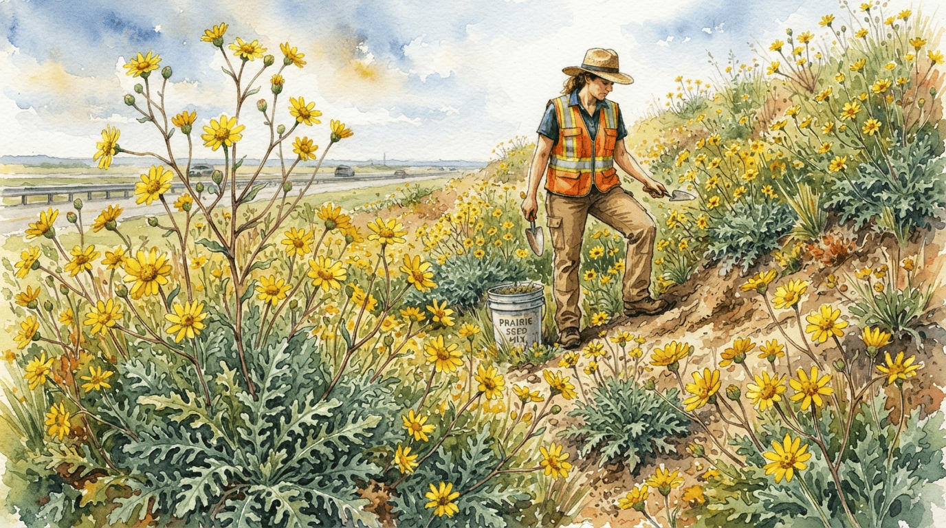 Illustrated historical scene for Engelmann Daisy