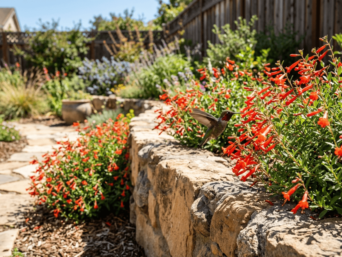 California Fuchsia in a garden setting