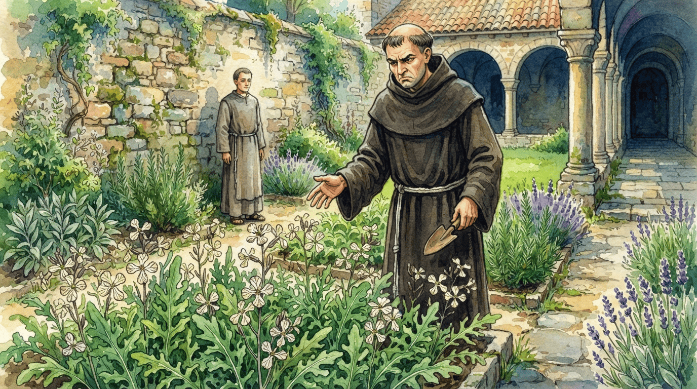 Illustrated historical scene for Arugula