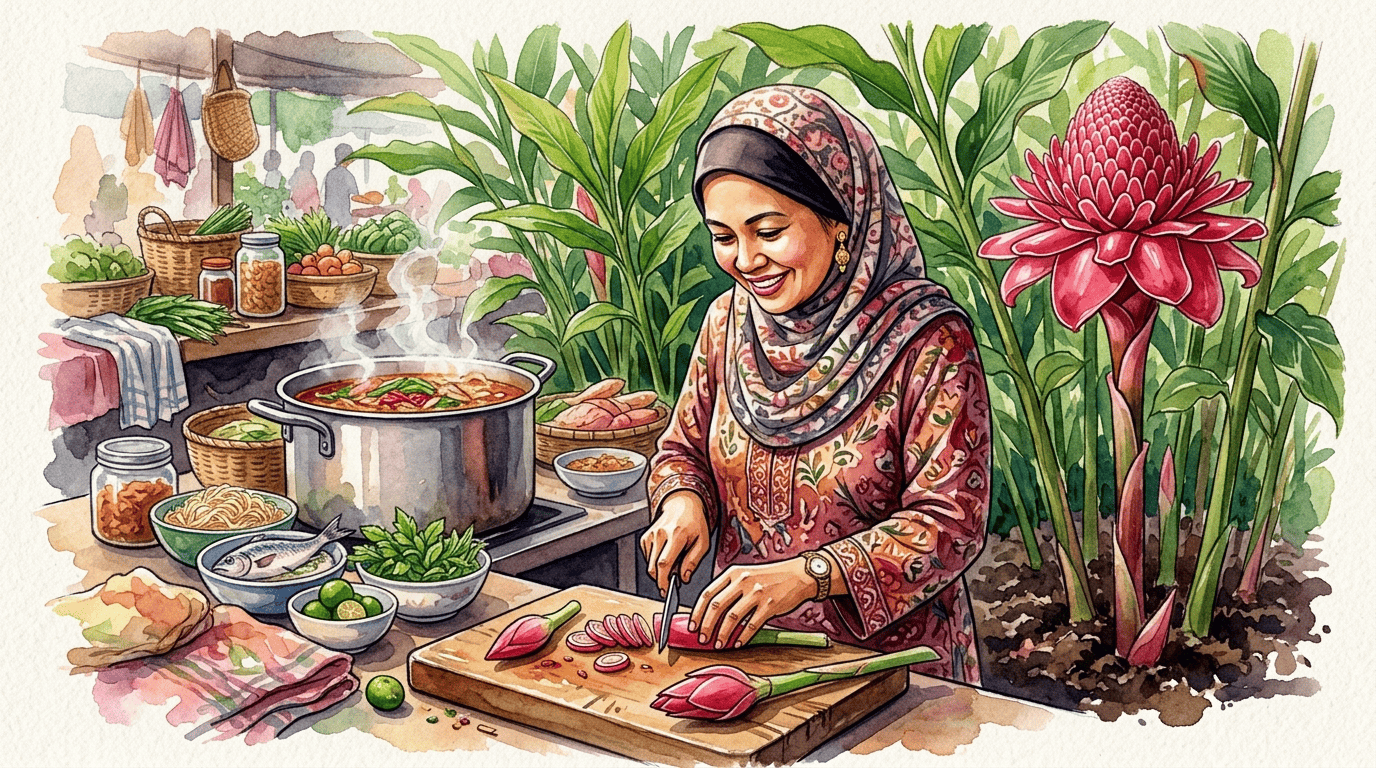 Illustrated historical scene for Torch Ginger