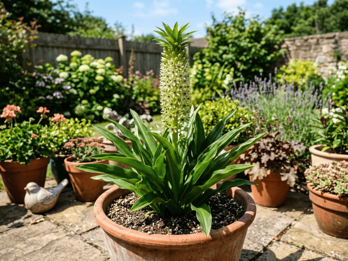 Fleur-ananas dans un jardin