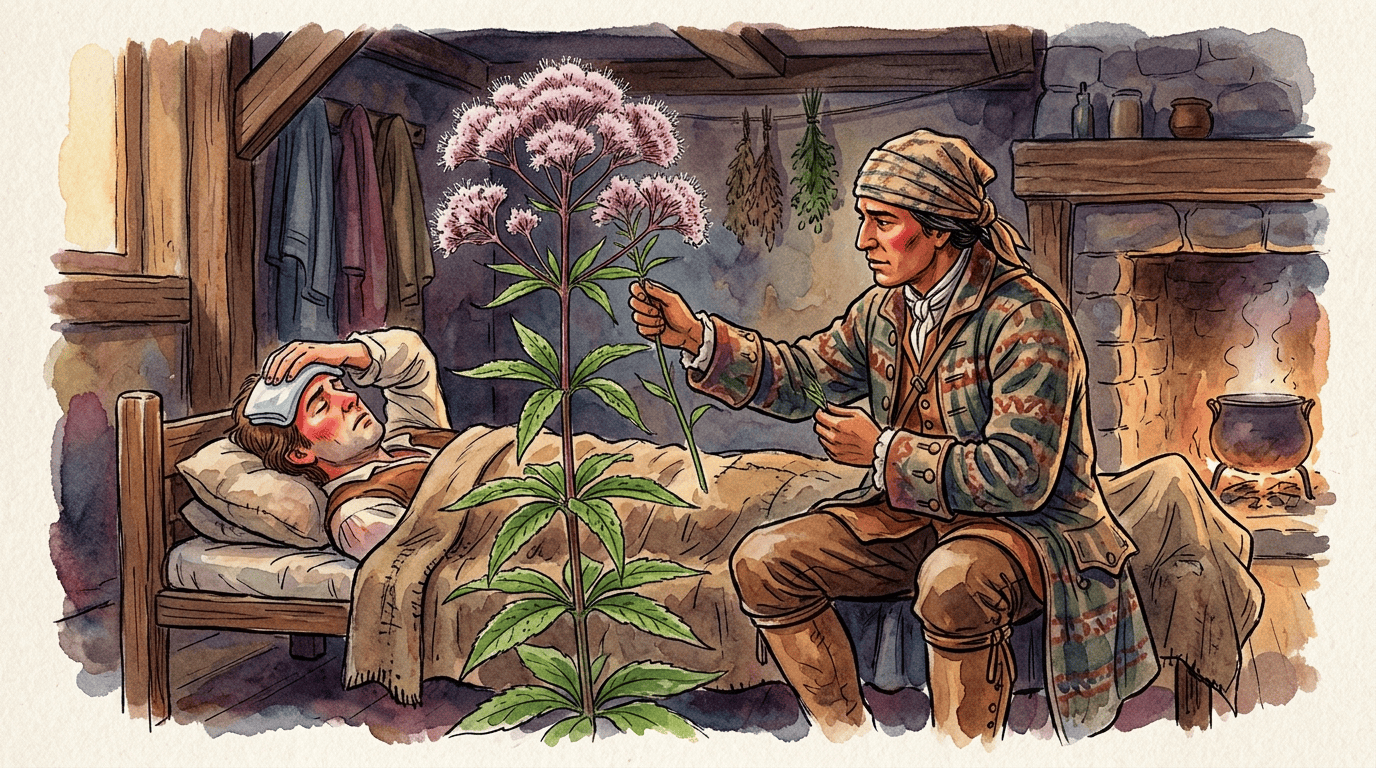 Scène historique illustrée pour Eupatoire pourpre