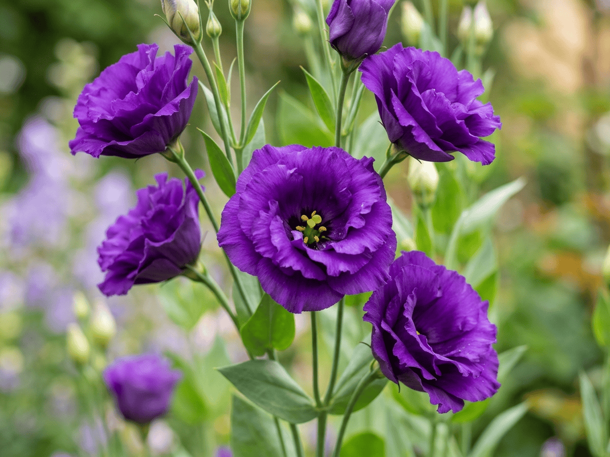 Showy Prairie Gentian — close-up of leaves and flowers