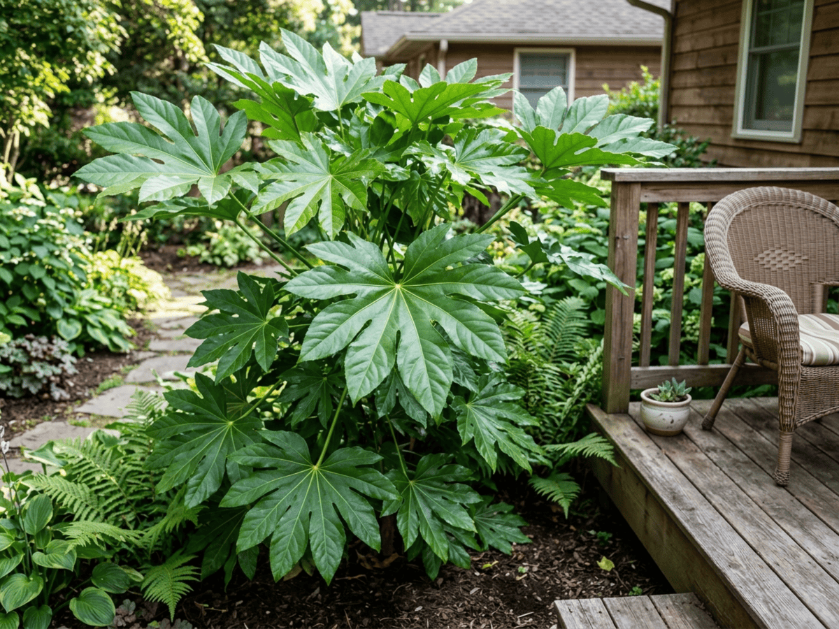 Aralia del Giappone in giardino