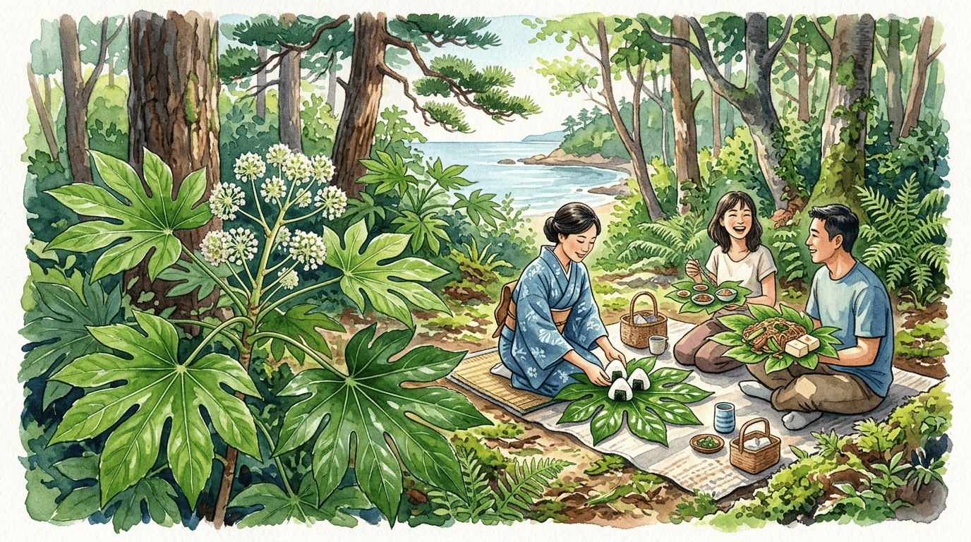 Scena storica illustrata per Aralia del Giappone