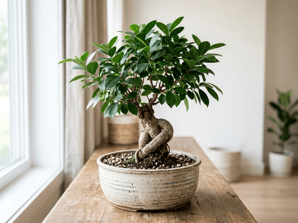 Ficus a frutti piccoli (Ficus microcarpa), pianta intera