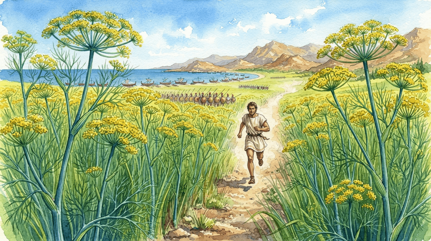 Escena histórica ilustrada de Hinojo