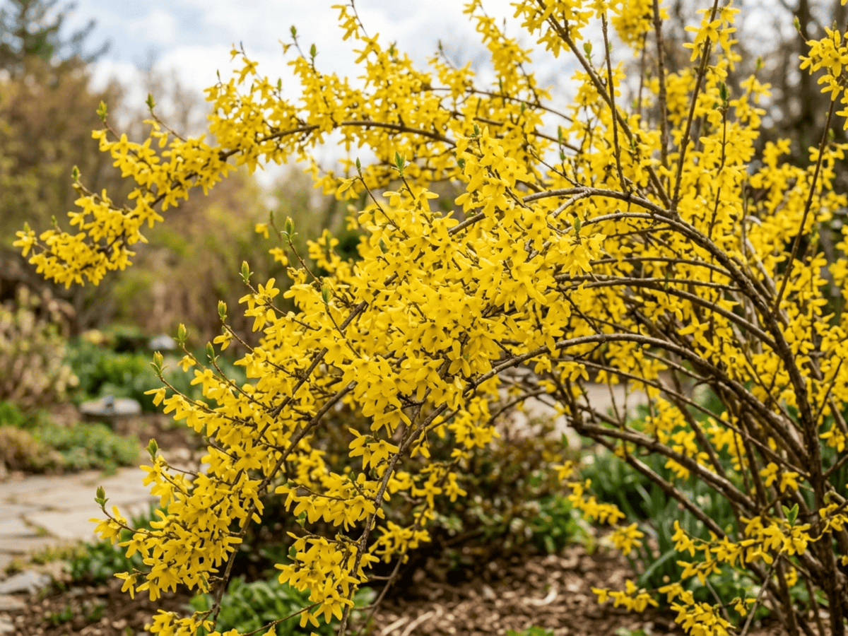 Forsizia (Forsythia x intermedia), pianta intera