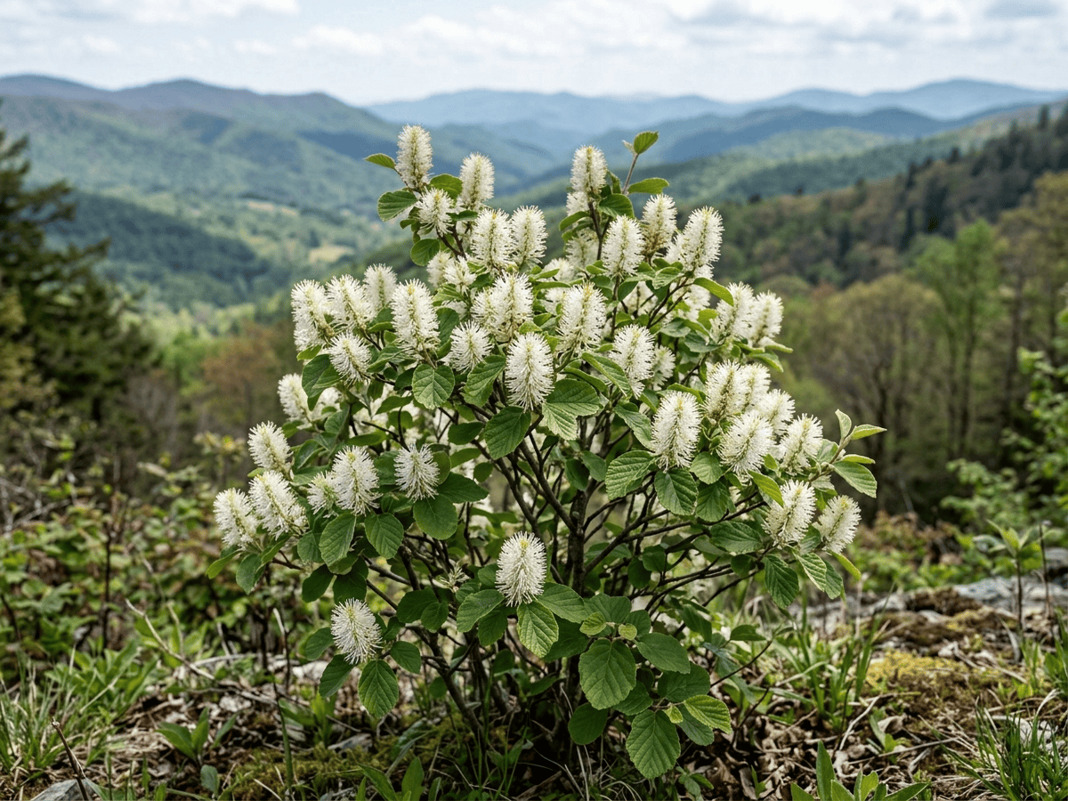 Mountain Witch-Alder (Fothergilla major), whole plant