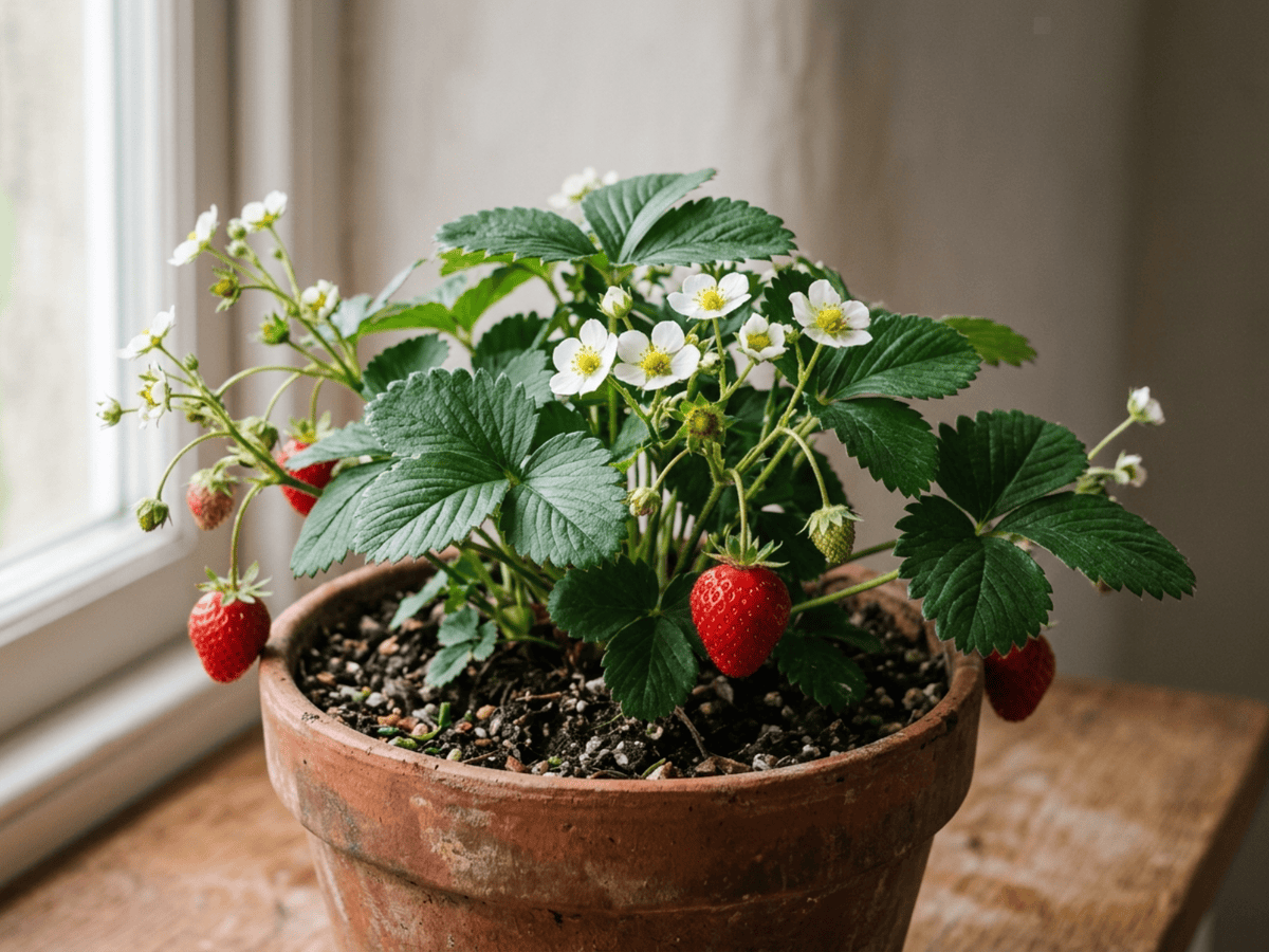 Fresa (Fragaria x ananassa), planta completa