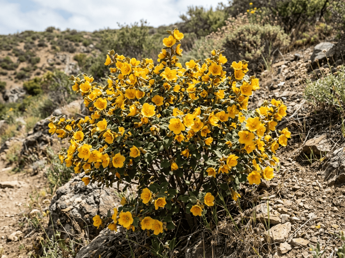 Frémontia de Californie (Fremontodendron californicum), plante entière