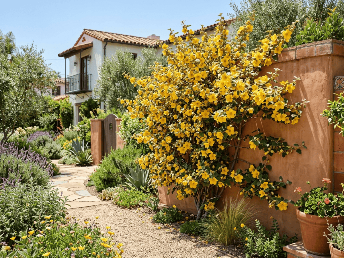 Frémontia de Californie dans un jardin
