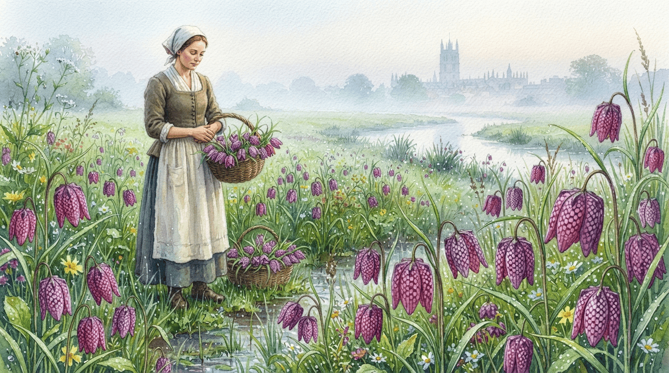 Illustrated historical scene for Snake's-Head Fritillary