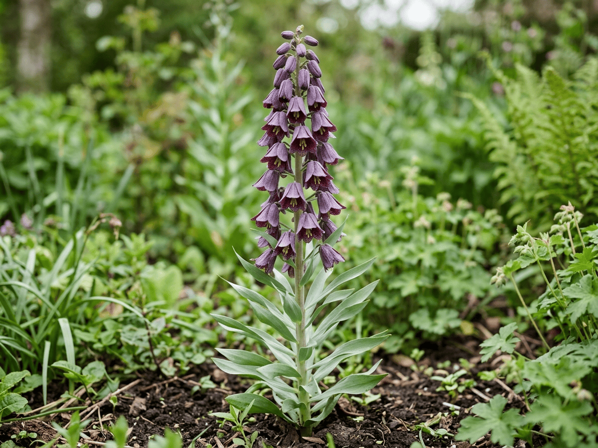 Persische Schachblume (Fritillaria persica), ganze Pflanze