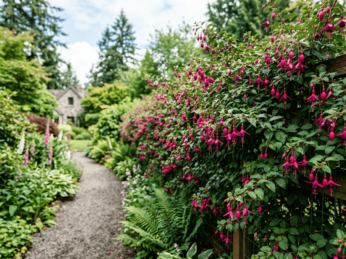 Hardy Fuchsia in a garden setting