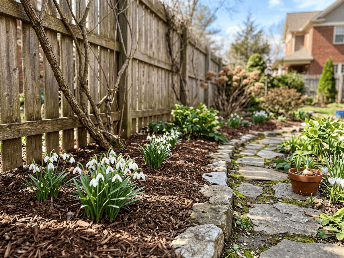 Common Snowdrop in a garden setting