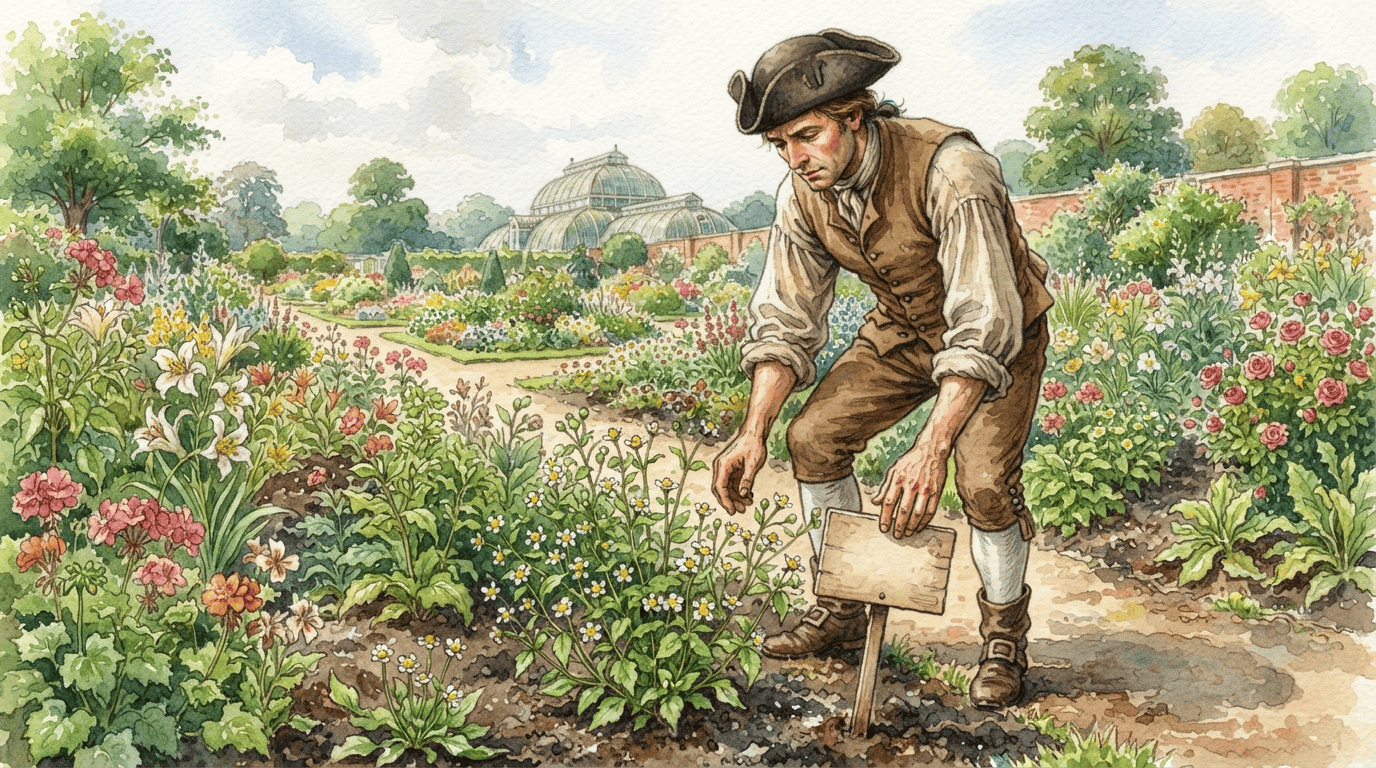 Scena storica illustrata per Galinsoga comune