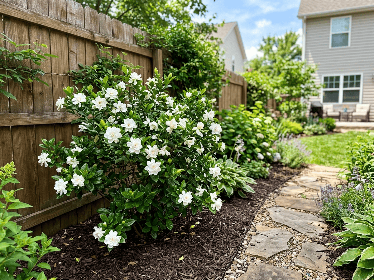 Common Gardenia in a garden setting