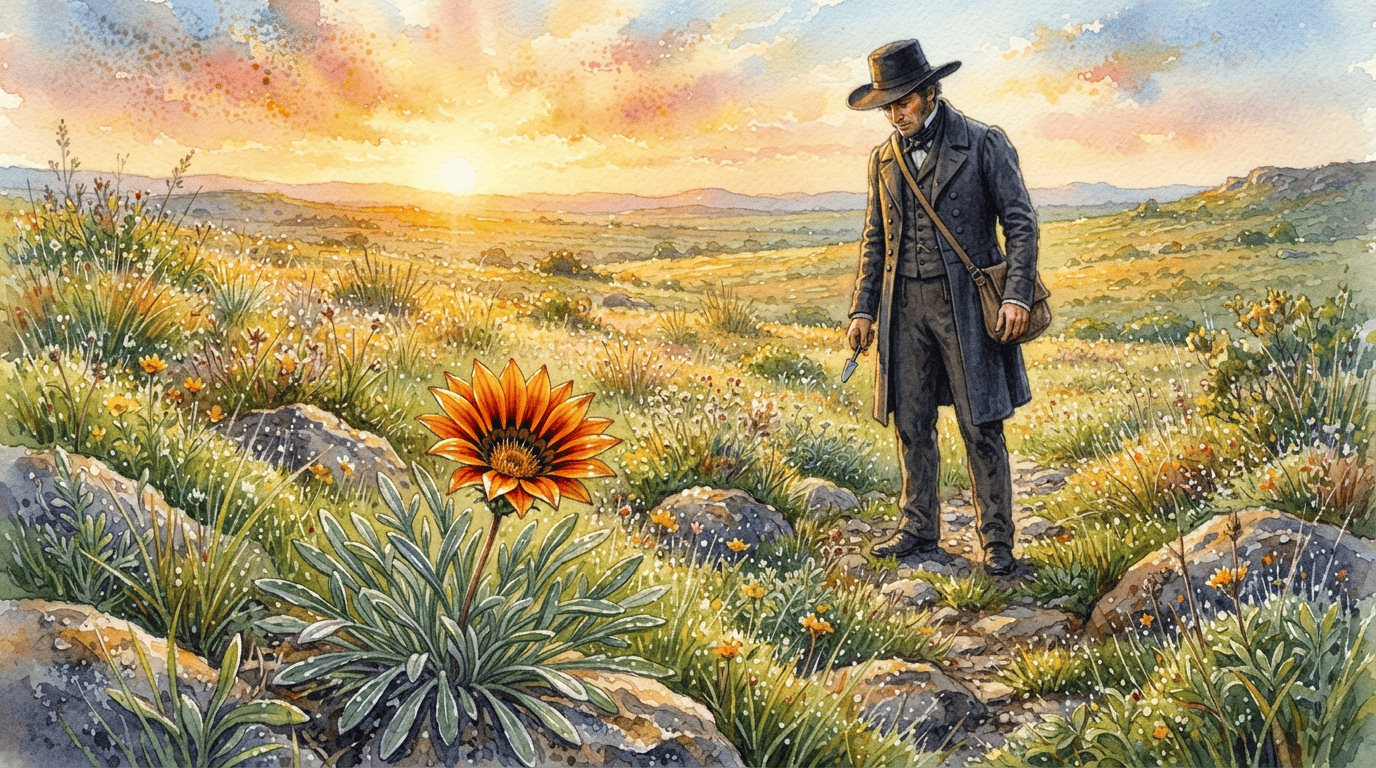 Illustrated historical scene for Terracotta Gazania