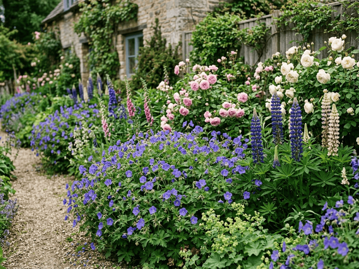Géranium des prés dans un jardin