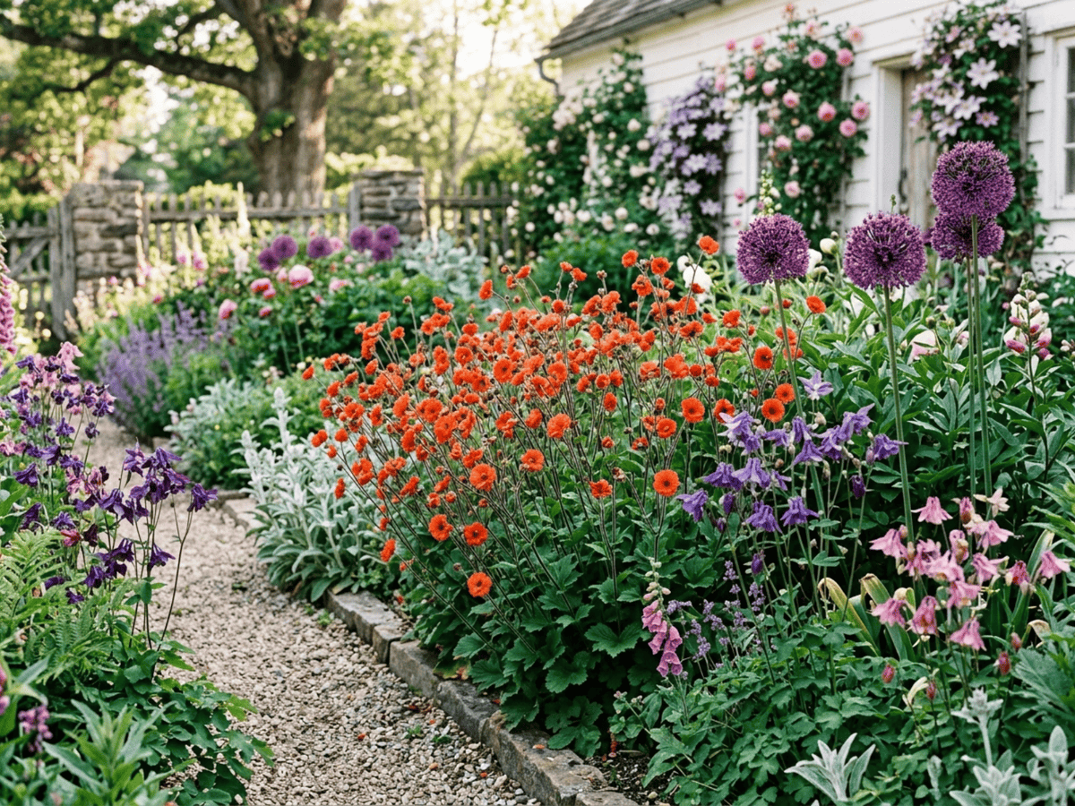 Scarlet Avens in a garden setting