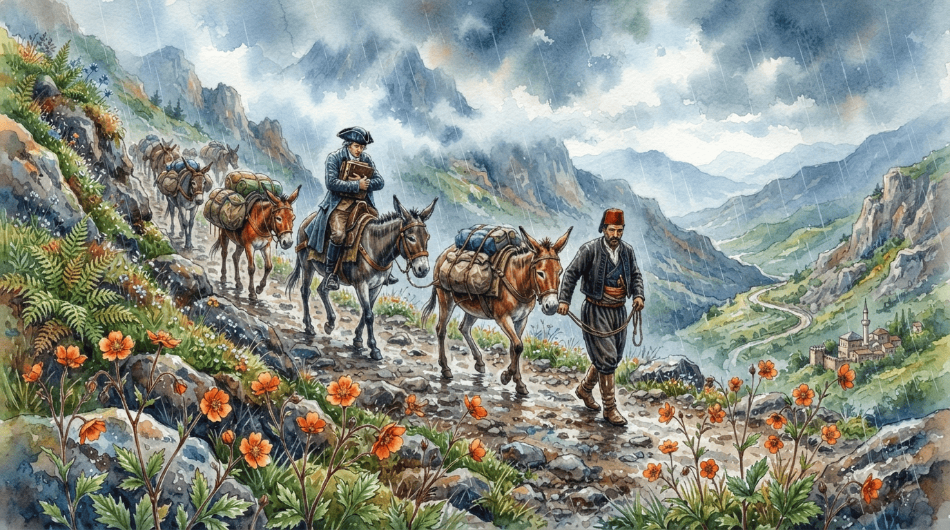 Illustrated historical scene for Scarlet Avens