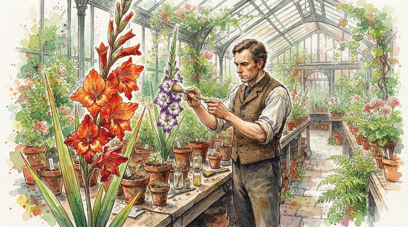Illustrated historical scene for Dragon's-Head Lily