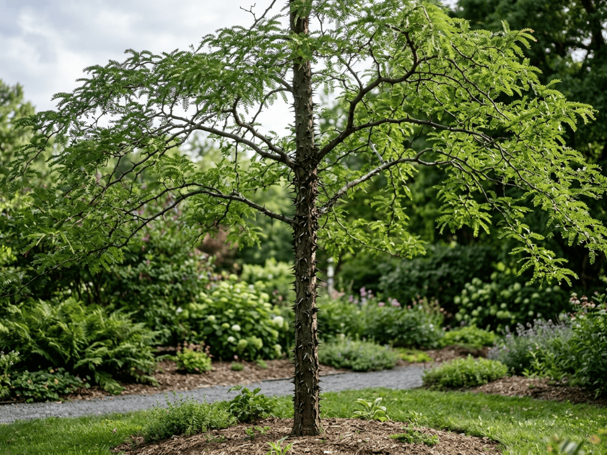 Spino di Giappone (Gleditsia japonica), pianta intera