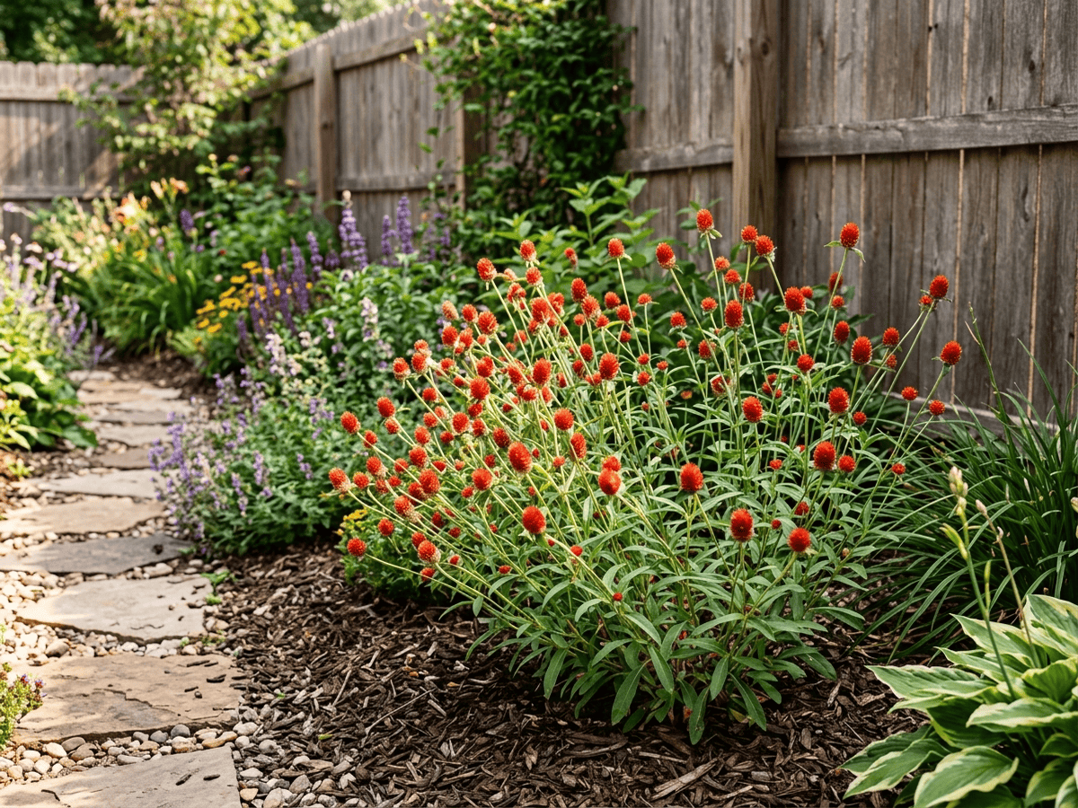 Rio Grande Globe Amaranth in a garden setting