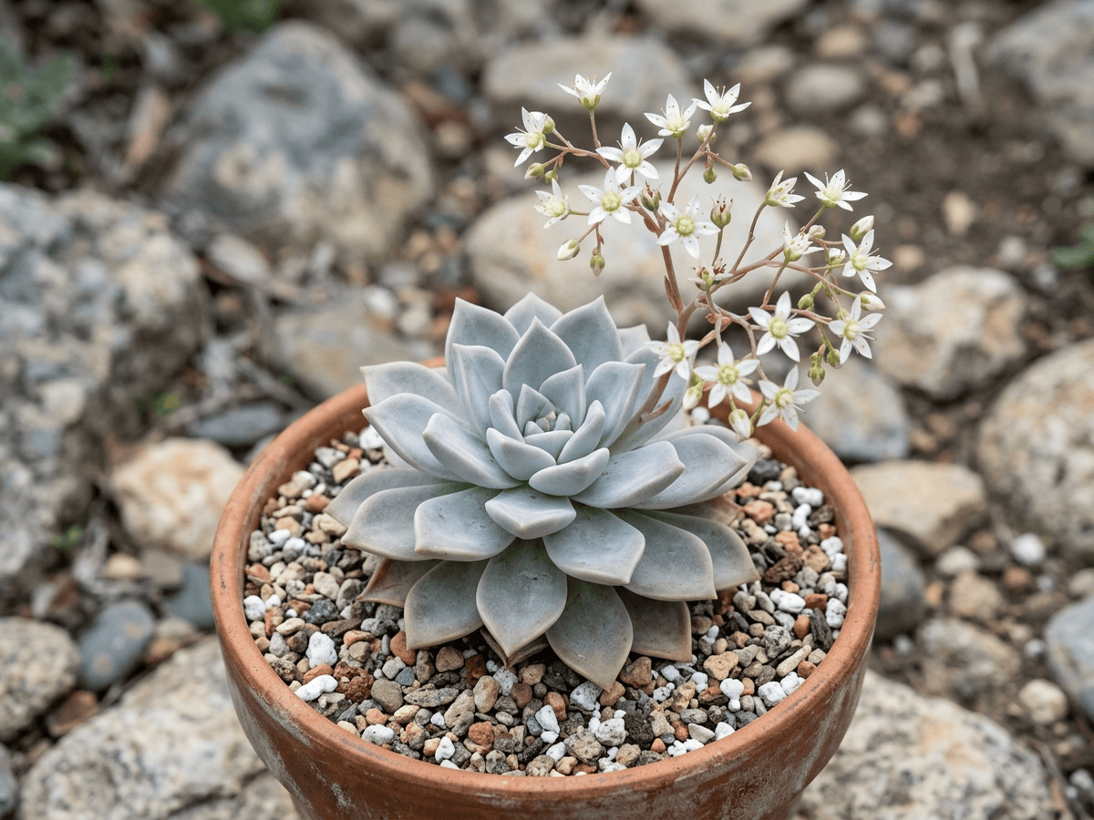 Plante fantôme (Graptopetalum paraguayense), plante entière