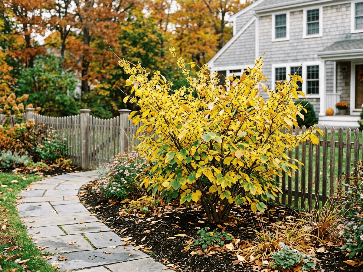 American Witch Hazel in a garden setting