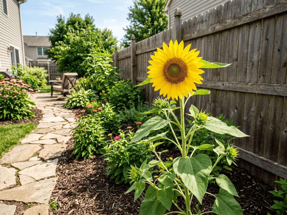 girasol en un jardín