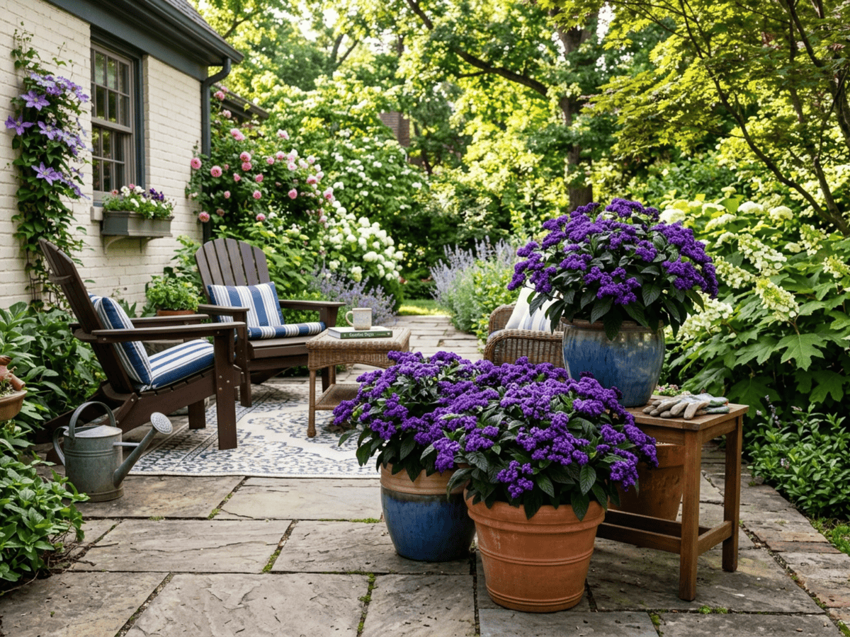 Héliotrope du Pérou dans un jardin