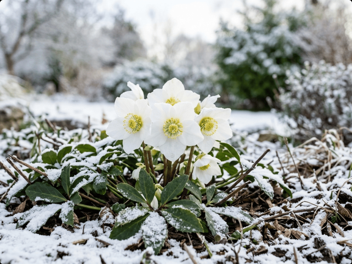 Christmas-Rose in a garden setting