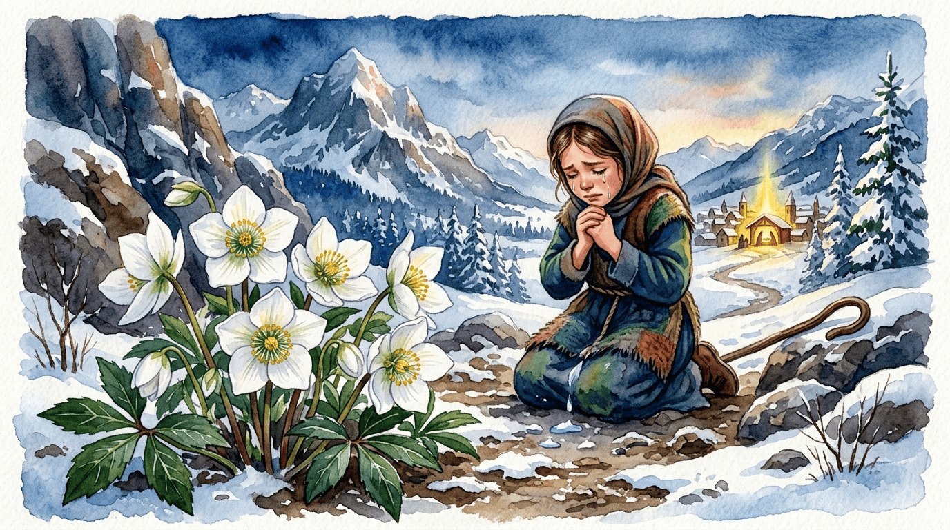 Illustrated historical scene for Christmas-Rose