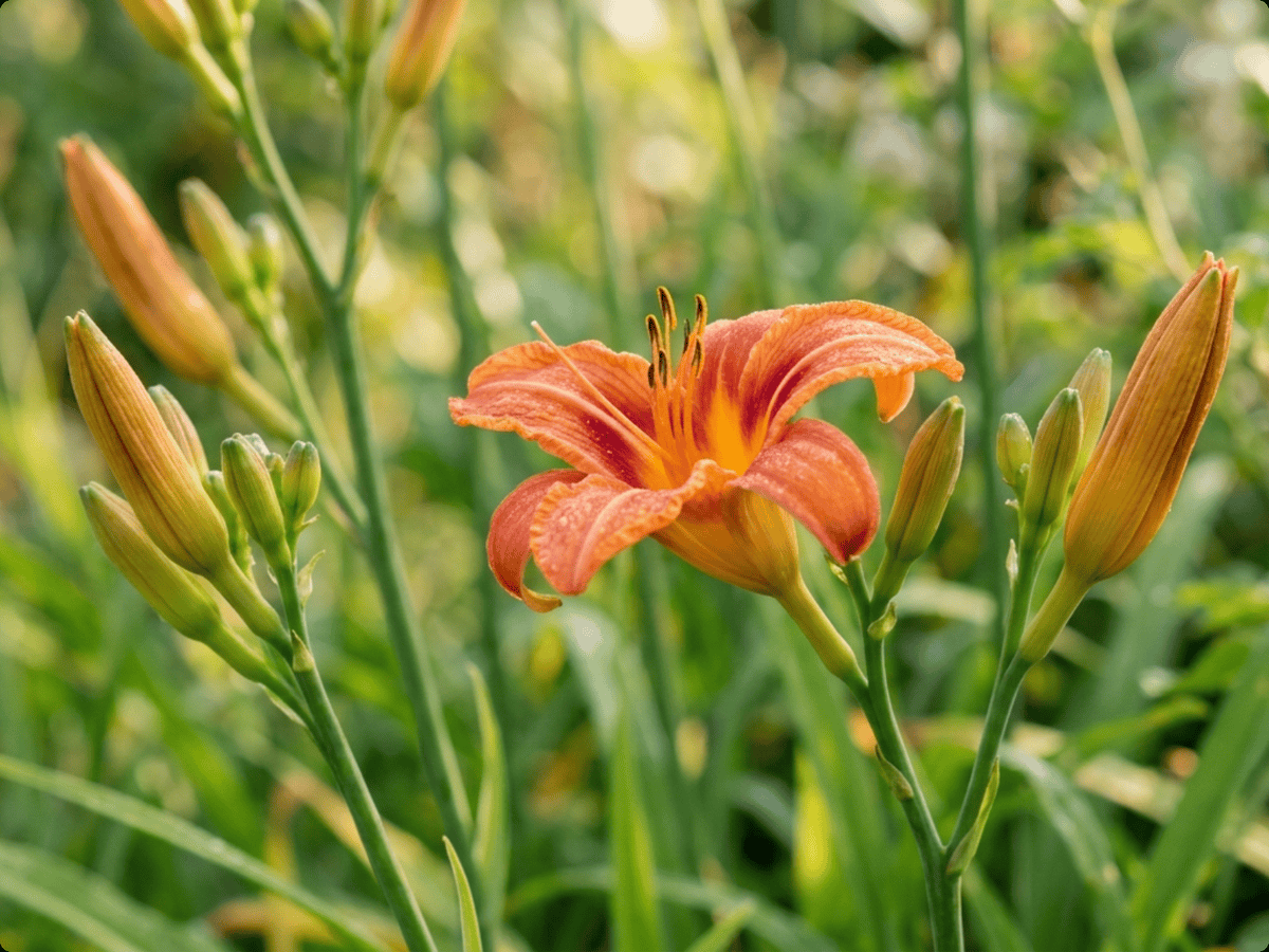 Orange Day-Lily — seasonal appearance