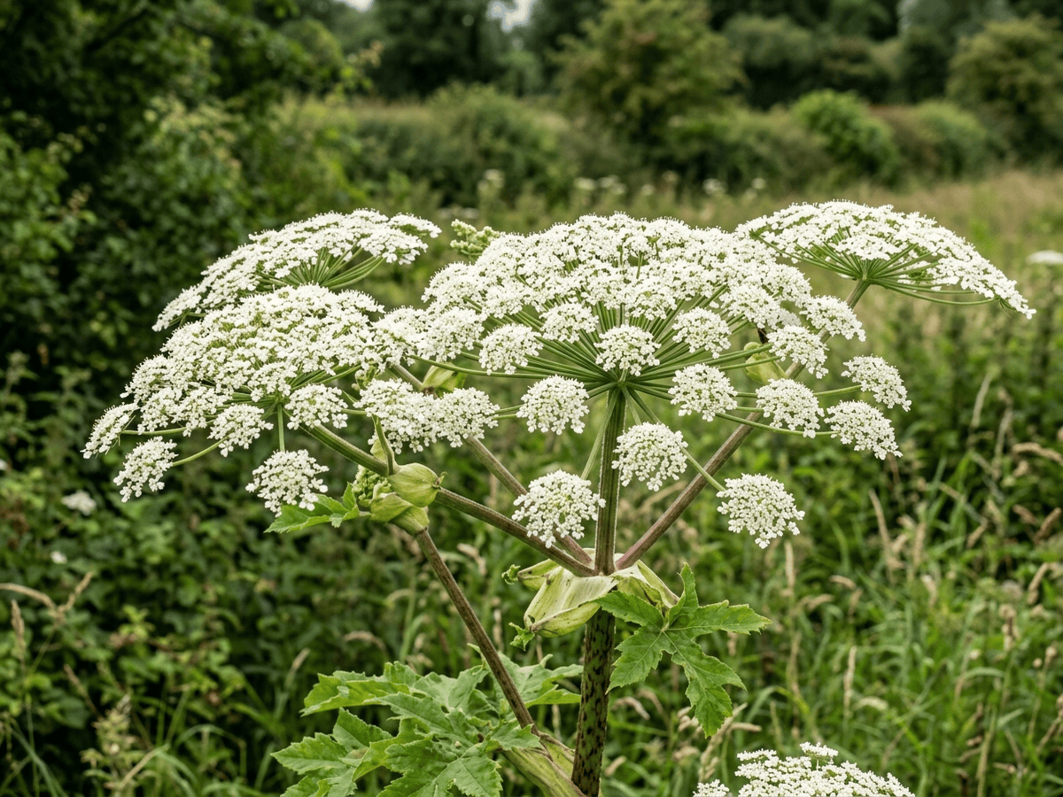 Panace di Mantegazza — primo piano di foglie e fiori