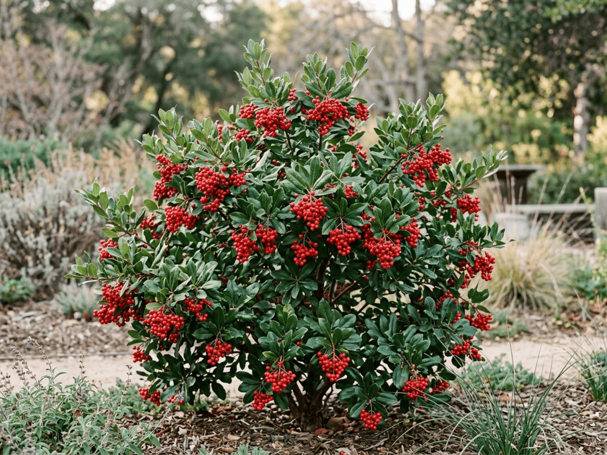 Toyon (Heteromeles arbutifolia), plante entière