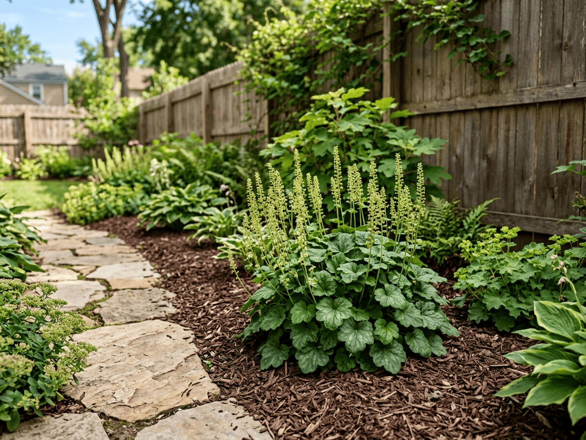 Heuchère cylindrique dans un jardin
