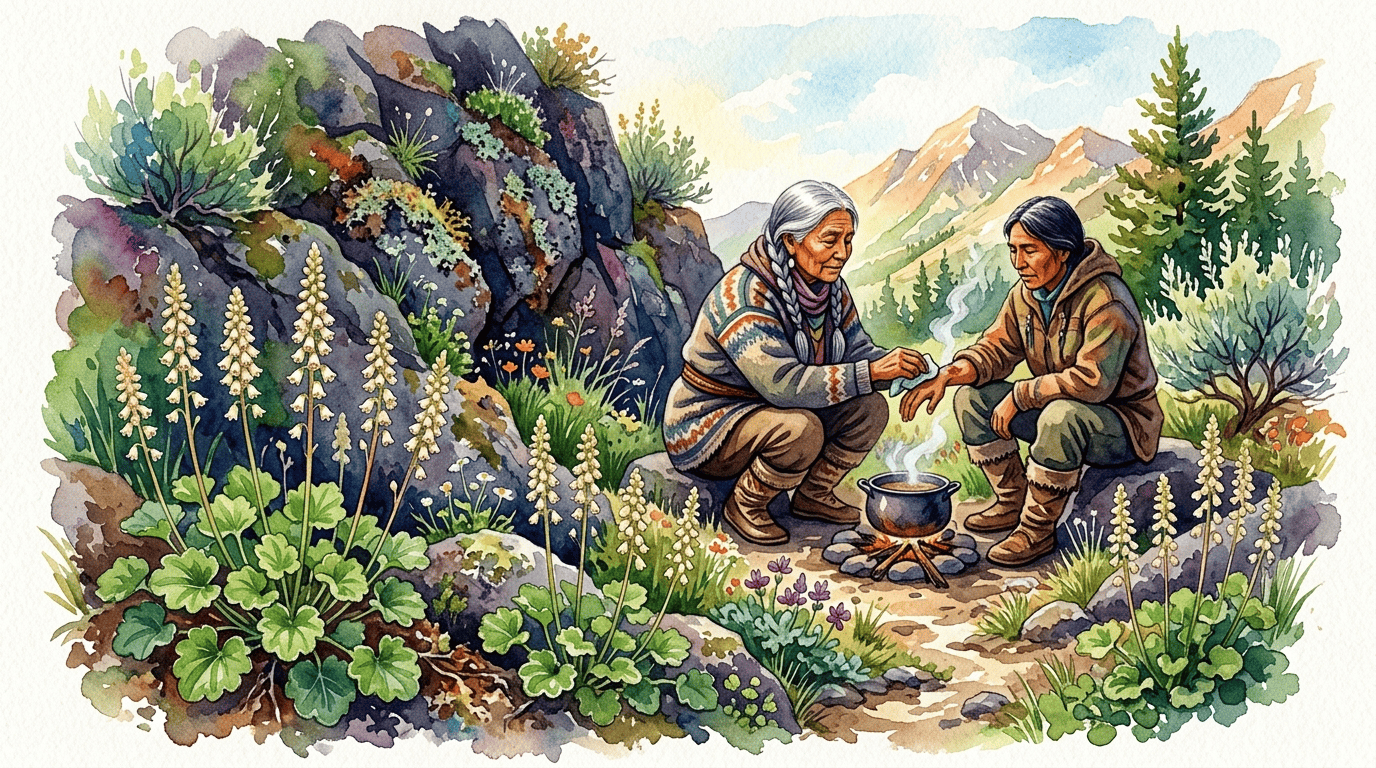 Scène historique illustrée pour Heuchère cylindrique